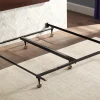 Adjustable Queen/King Steel Bed Rails with Locking Casters - 600-lb. Capacity