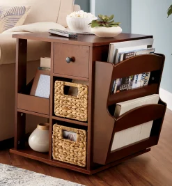 Admiral Rotating End Table with Storage