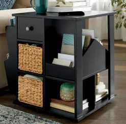 Admiral Rotating End Table with Storage