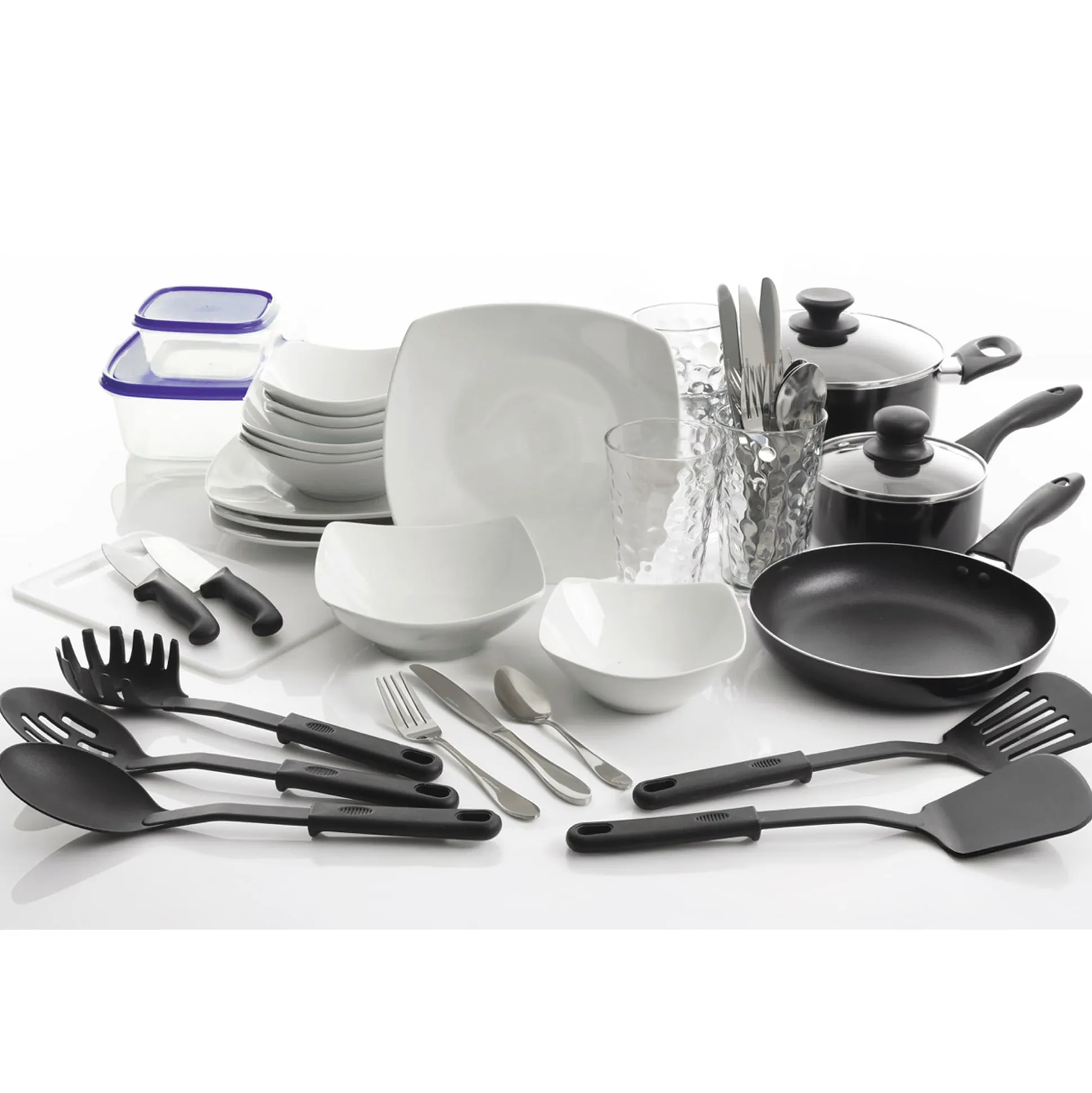 All U Need 45-Piece Combo Cookware & Dinnerware Set