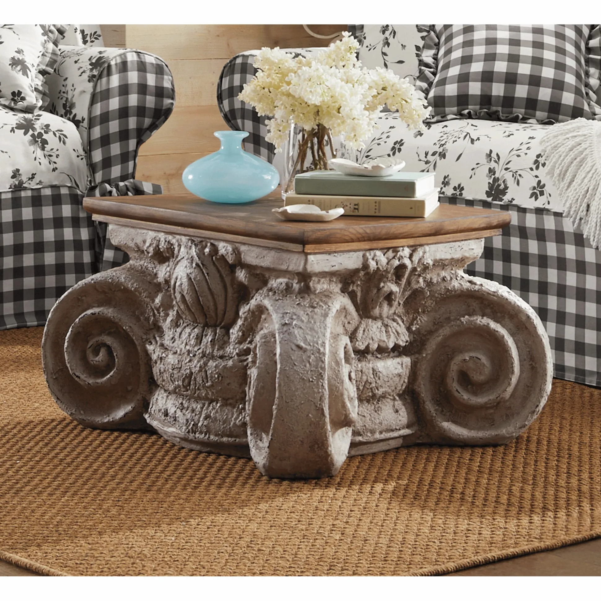 Amanda Carved Coffee Table