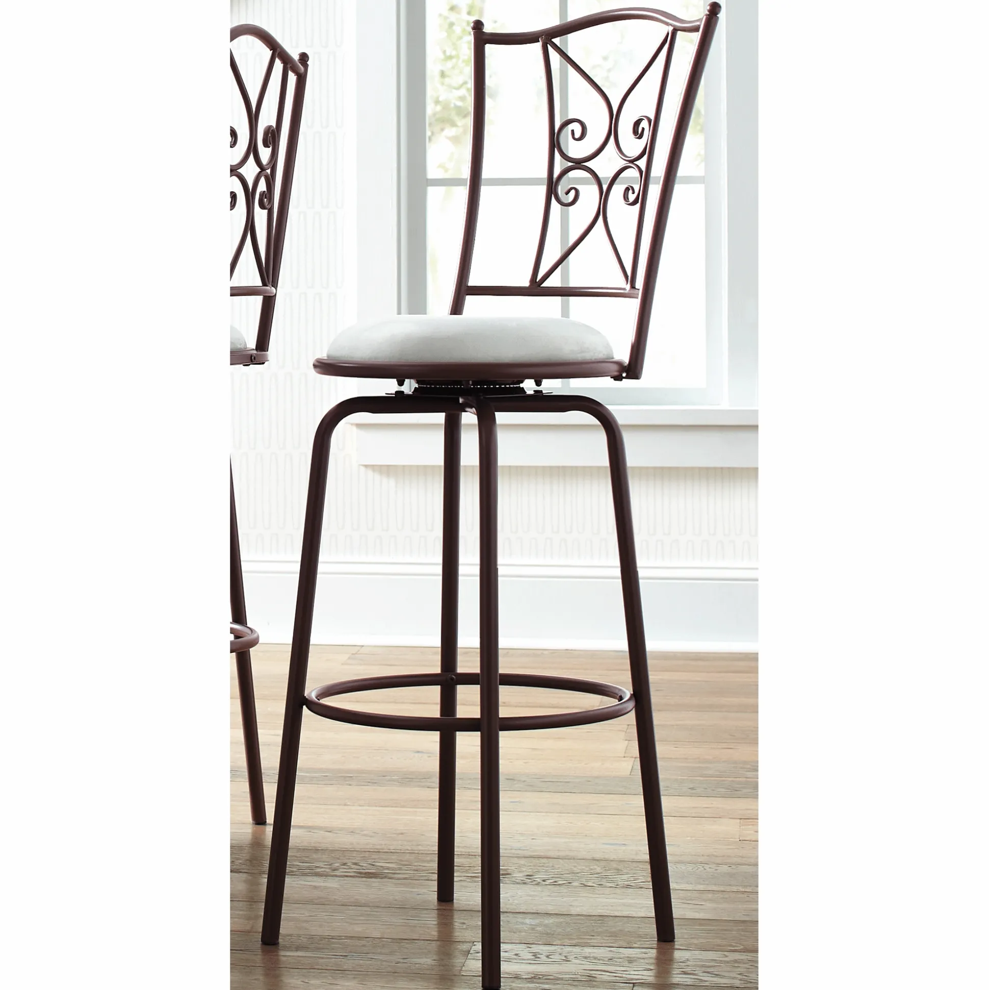 Amira Scroll Swivel Bar Stool