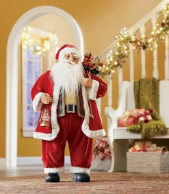 Animated Santa with Gift Bag and Lantern