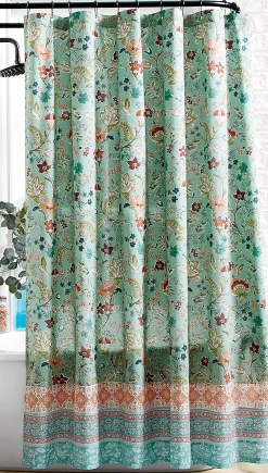 Anita Floral Patterned Shower Curtain