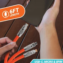 ArmorAll 3-in-1 Multi-Tip 6' USB Cable