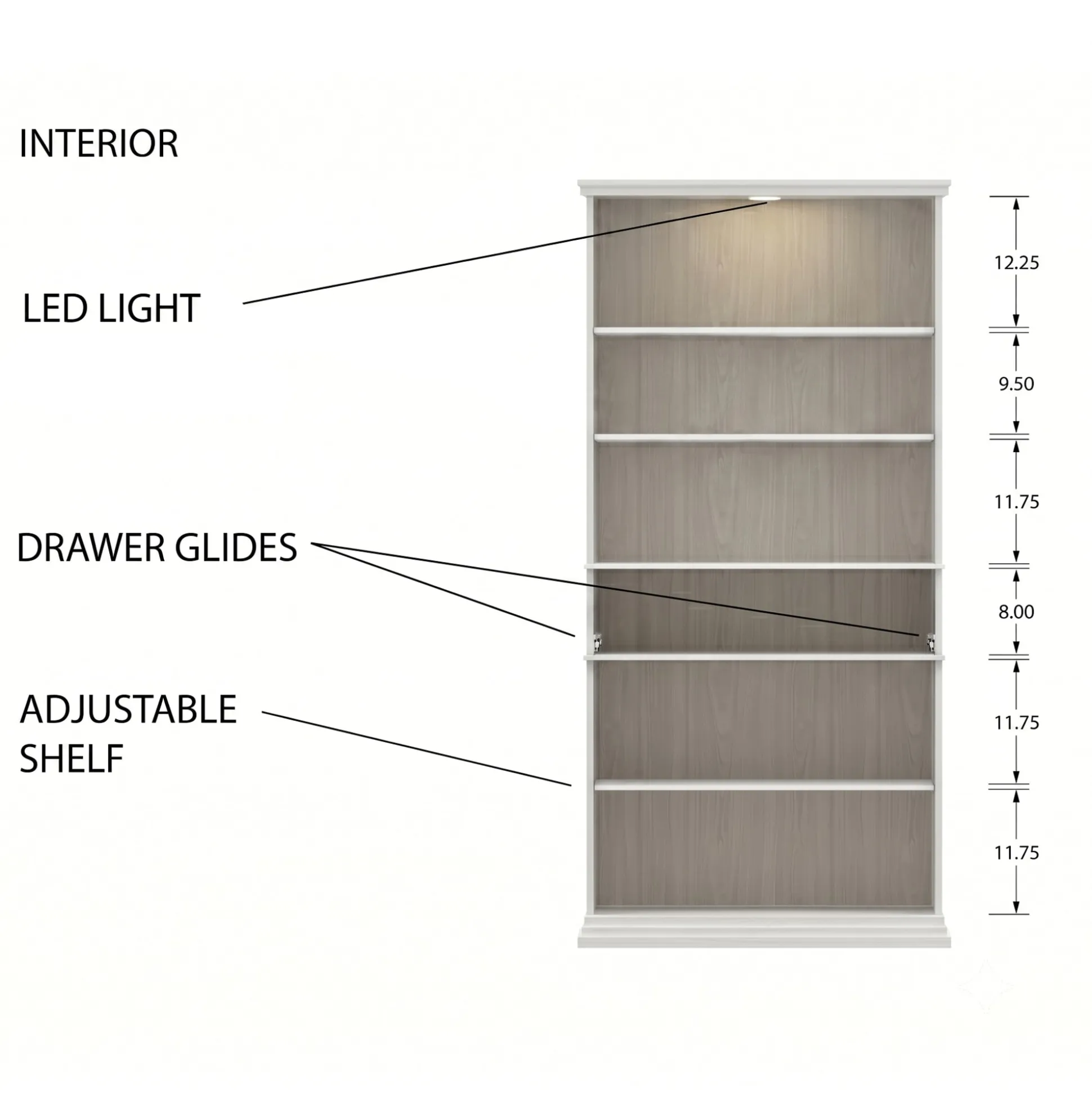Arwen Cabinet with Built-In Lit Hutch