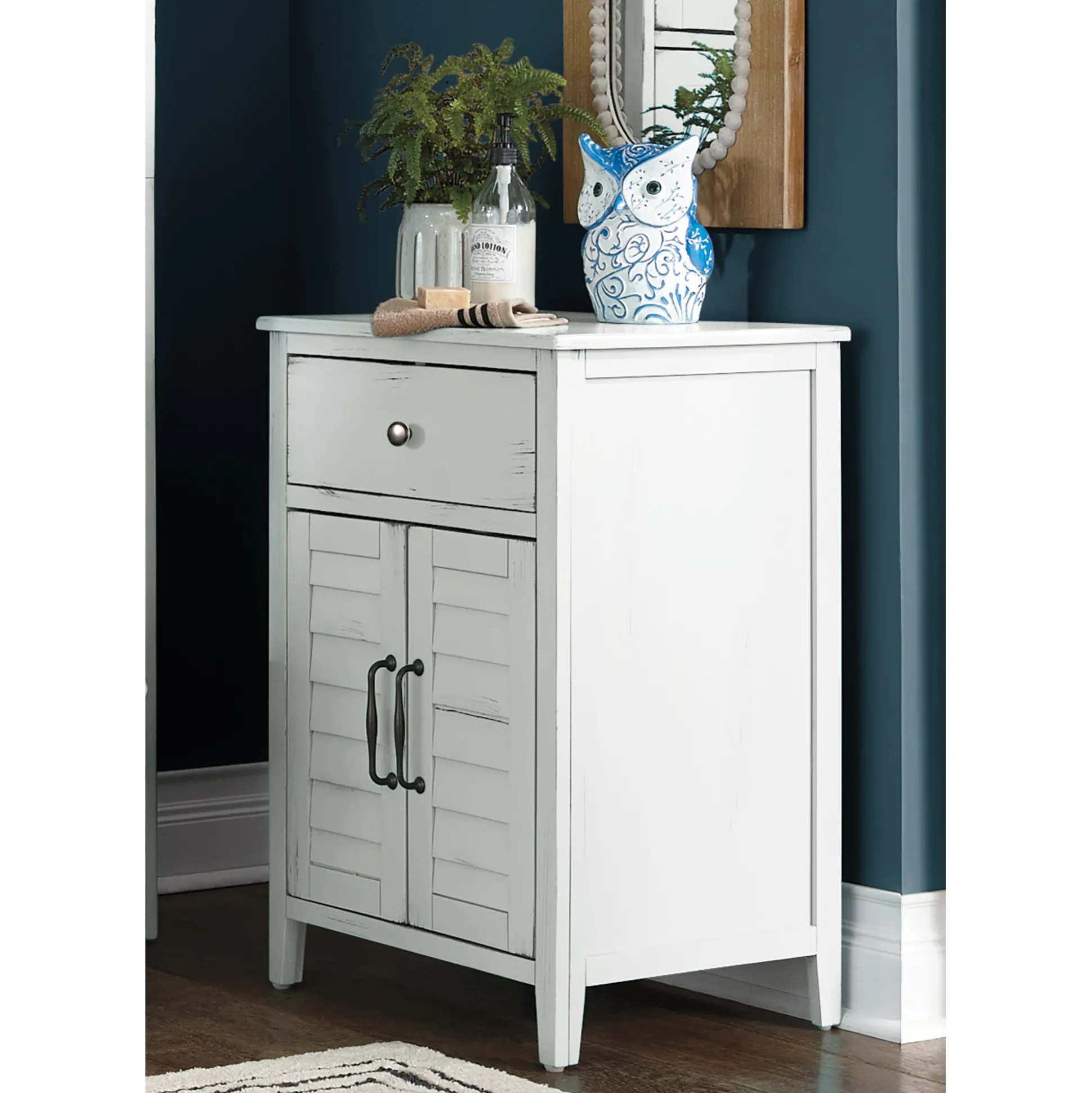 Avalon Distressed Shutter Towel Cabinet