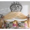 Ayla Leaf Bed Crown with 2 Tiebacks