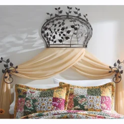 Ayla Leaf Bed Crown with 2 Tiebacks