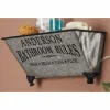 Bathroom Rules Galvanized Wall Shelf