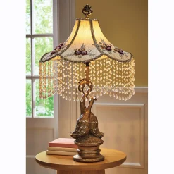 Beaded Scalloped Victorian Lamp