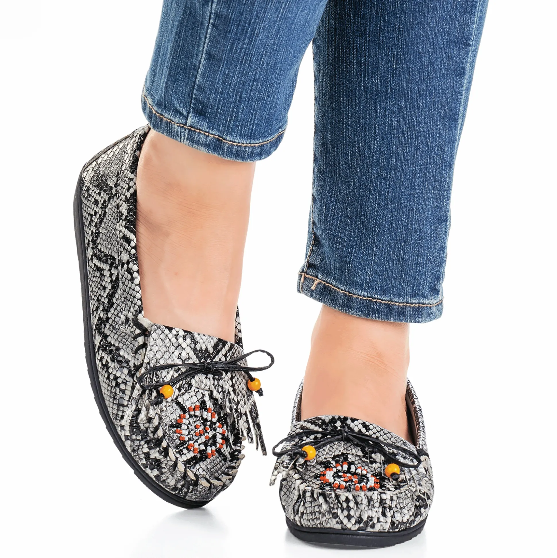 Beaded Women's Moccasin with Arch Support