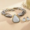 Bead/Stone Necklace & Earring Set