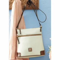 Belle Two-Toned Pebbled Crossbody Handbag