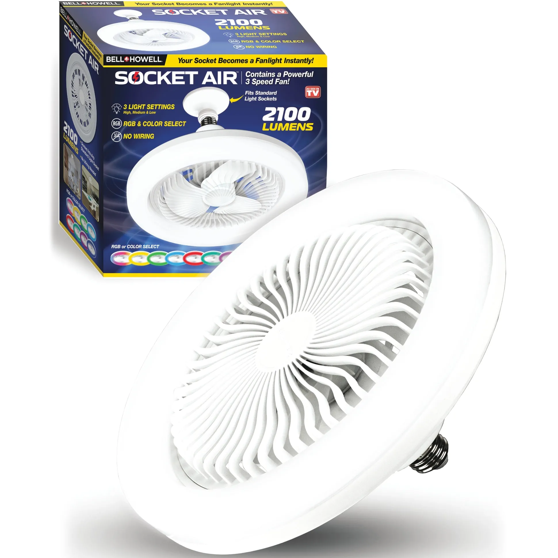 Bell+Howell 2100-Lumen Socket Air Fan Light