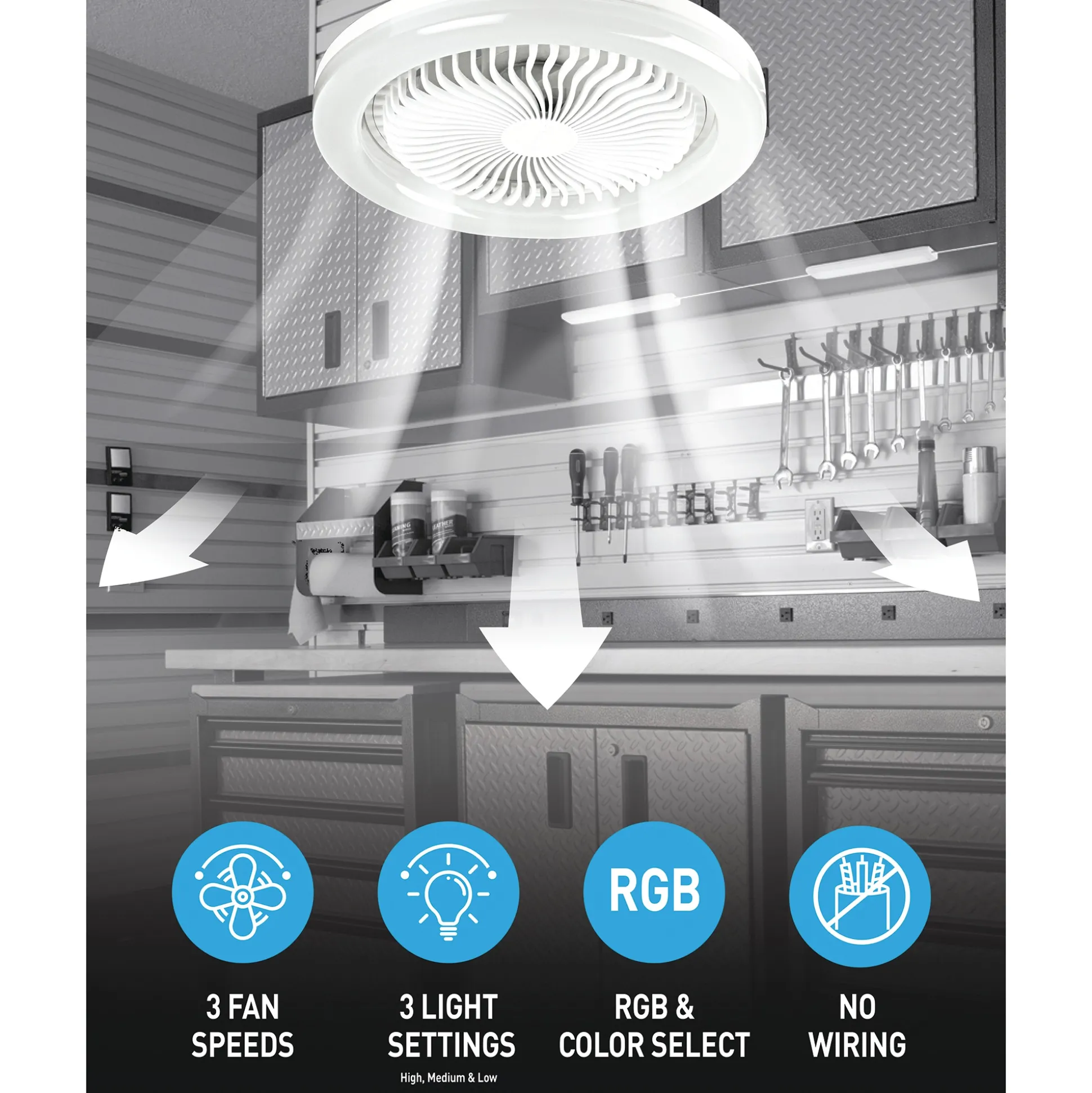 Bell+Howell 2100-Lumen Socket Air Fan Light