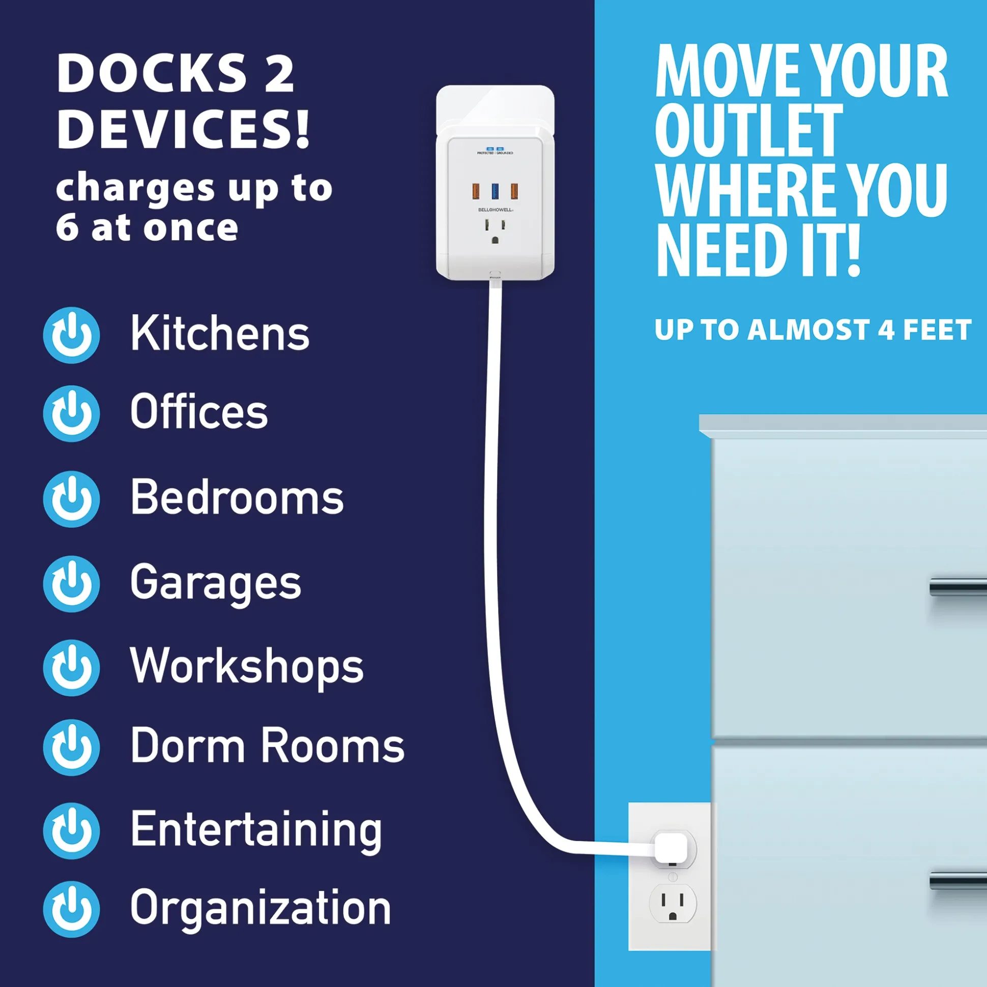 Bell+Howell Power Pro Outlet with Surge Protection
