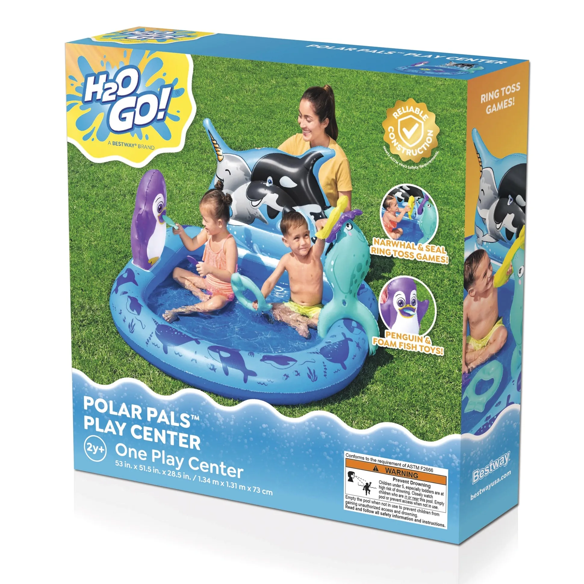 Bestway H2OGO! Polar Pals Kids Inflatable Water Play Center