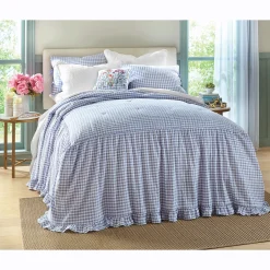 Beth Gingham Skirted Bedspread Set