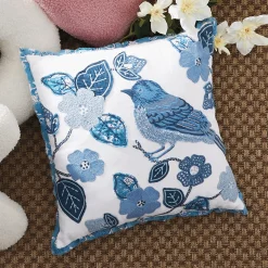 Birdie Blue Embellished Accent Pillow