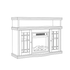 Black Media Fireplace with Remote