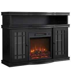 Black Media Fireplace with Remote
