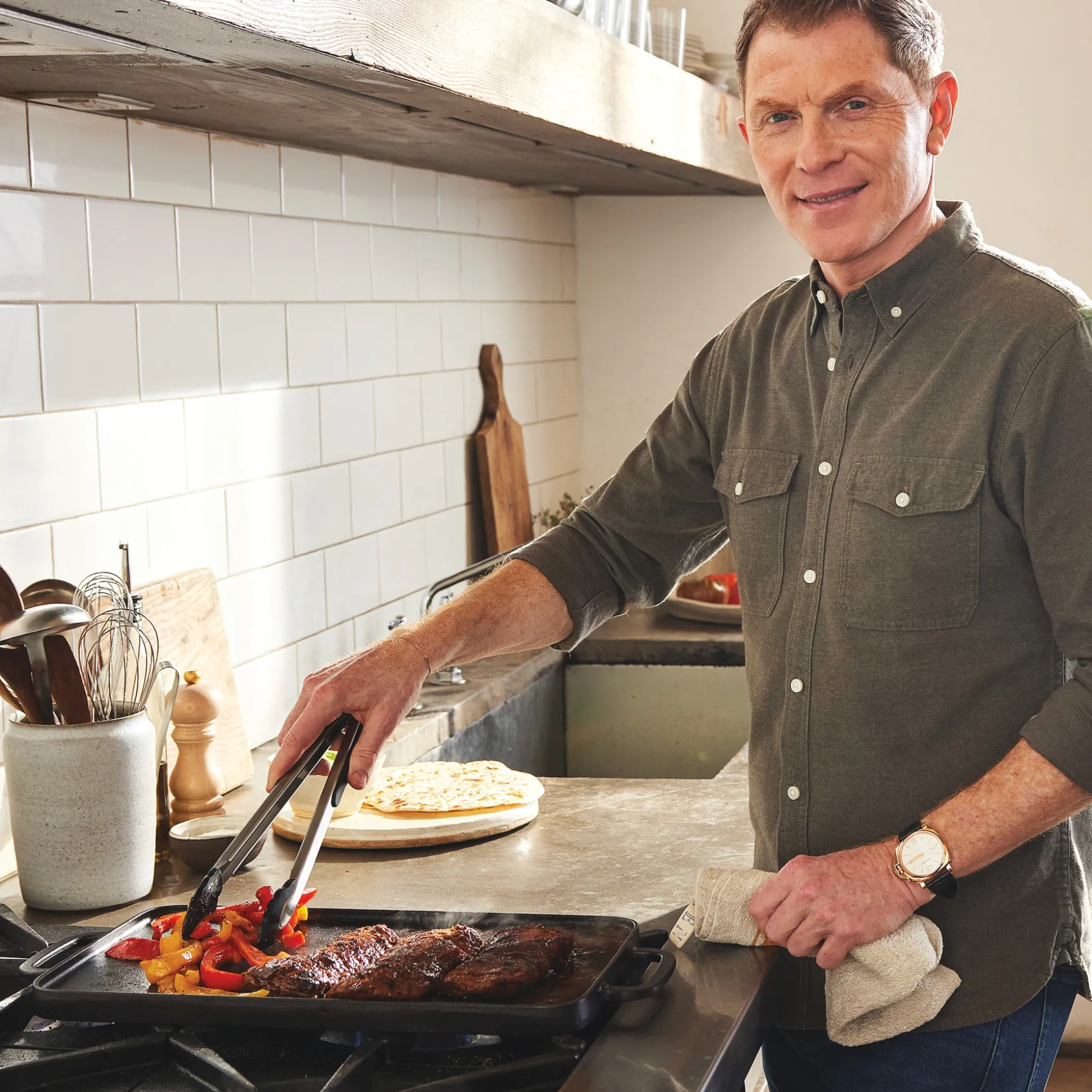 Bobby Flay by GreenPan Reversible Cast Iron Grill/Griddle Pan