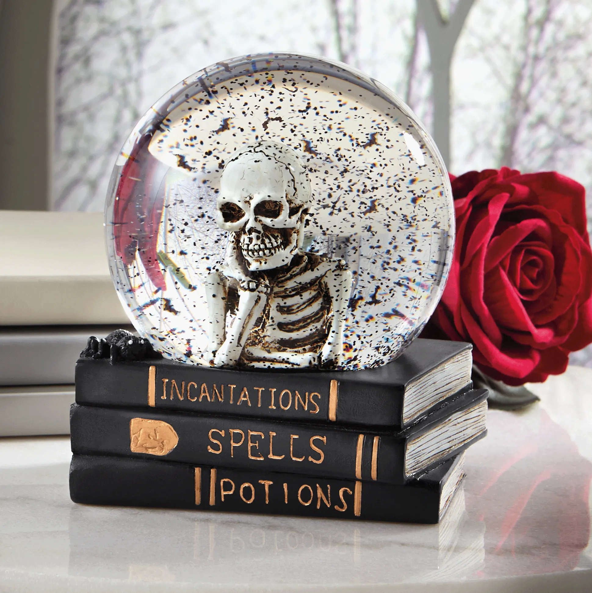 Bookish Skeleton Waterglobe