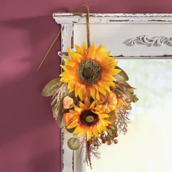 Bountiful Harvest Sunflower & Pumpkin Decorative Stem