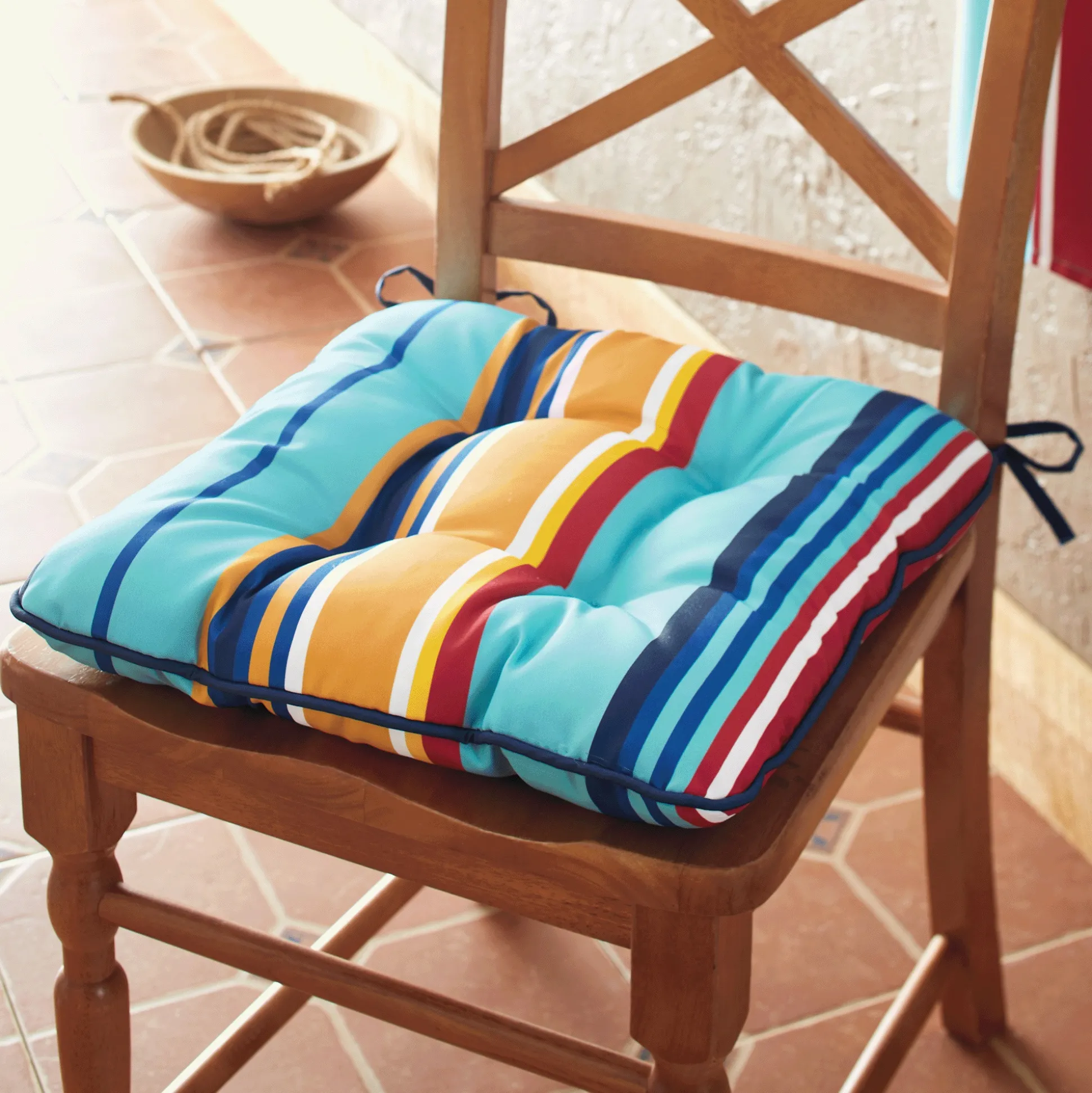 Bright Stripe Chair Cushion