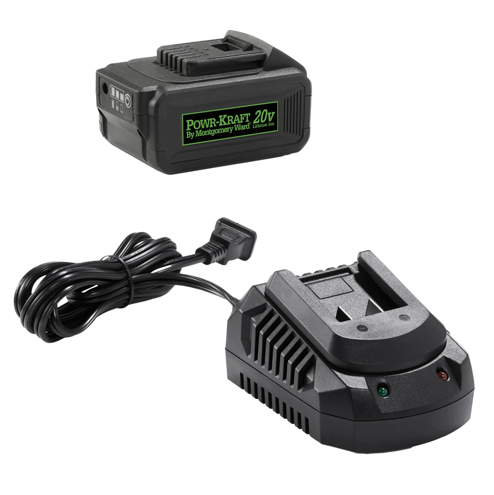 Bundle and Save Pack: Powr-Kraft 2-Pack 20V 4.0Ah Lithium-Ion Battery & Charger by Montgomery Ward