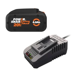 Bundle and Save Pack: Worx 20V 4.0Ah Battery and 18V/20V Quick Battery Charger Bundle