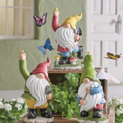 Butterfly Catching Solar Gnomes