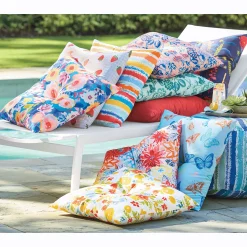 Button-Tufted Outdoor Pillow