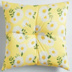 Button-Tufted Outdoor Pillow