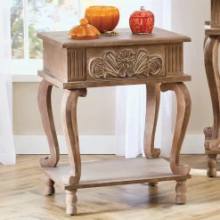 Calliope Carved End Table