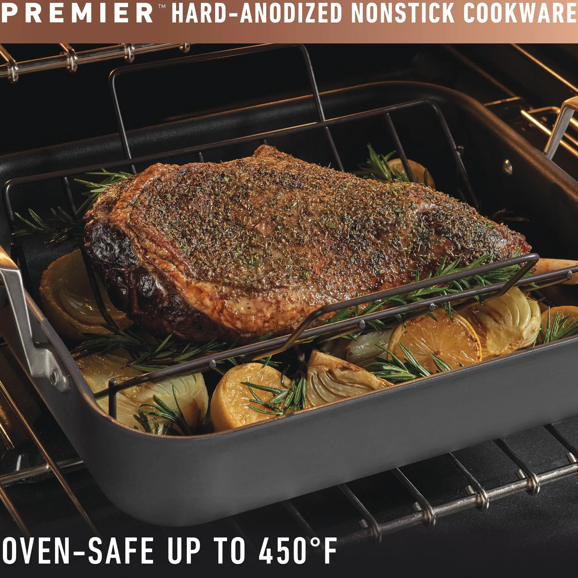 Calphalon Hard-Anodized 16" Roasting Pan with Rack