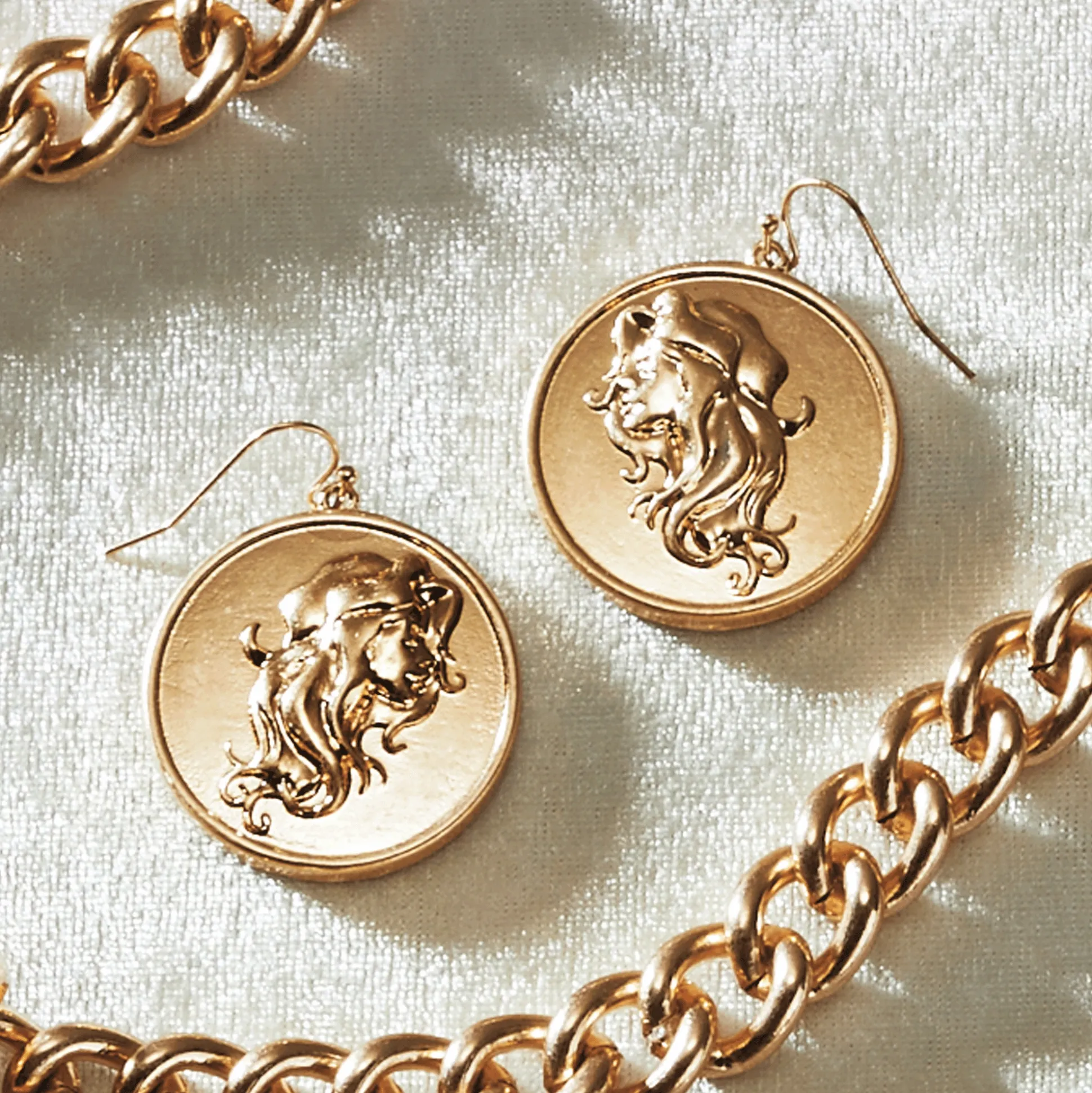 Cameo Metal Necklace, Bracelet and Earrings - Buy All and Save