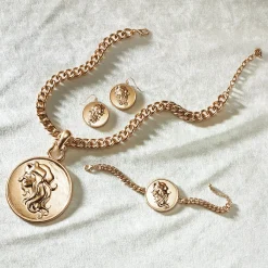 Cameo Metal Necklace, Bracelet and Earrings - Buy All and Save