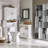 Carriage-Style Black Metal Freestanding Toilet Paper Holder