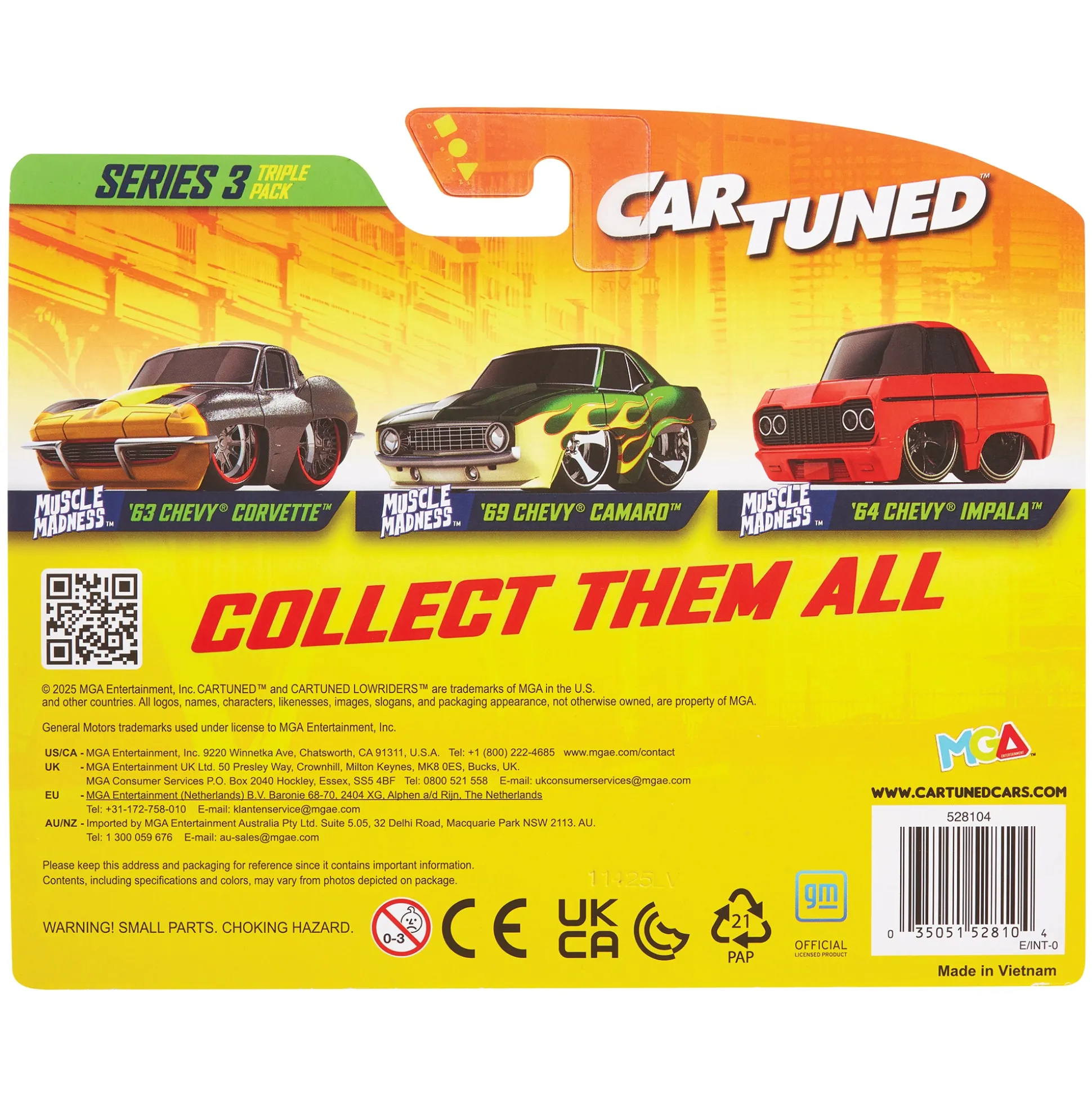 Car Tuned Series 3 Muscle Madness 3-Pack Chevrolet Cars