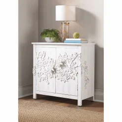 Carved Floral-Swirl Cabinet