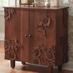 Carved Flower Cabinet