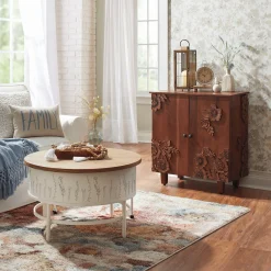 Carved Flower Cabinet