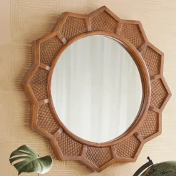 Carved Global Decorative Wall Mirror