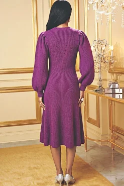 Casey Women's Sweater Dress with Ballooh Sleeves