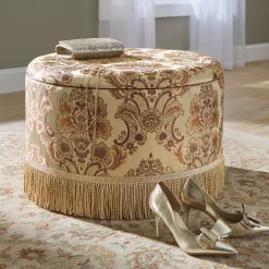 Cassandra Jacquard Storage Ottoman