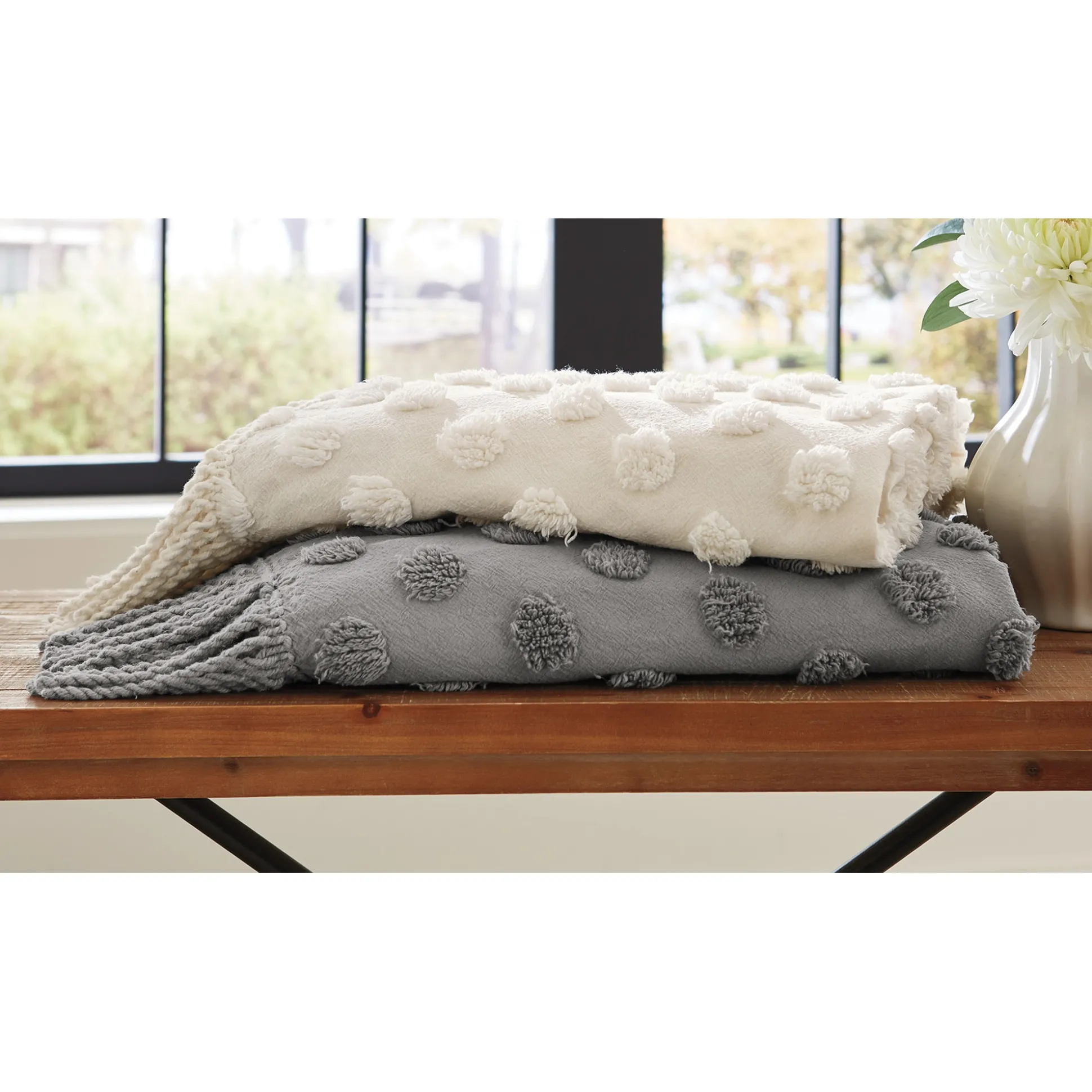 Chenille Dot Throw