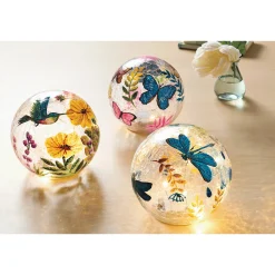 Choice of 3 Lit Glass Spring Orbs