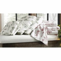 Christmas Toile Flannel Sheet Set